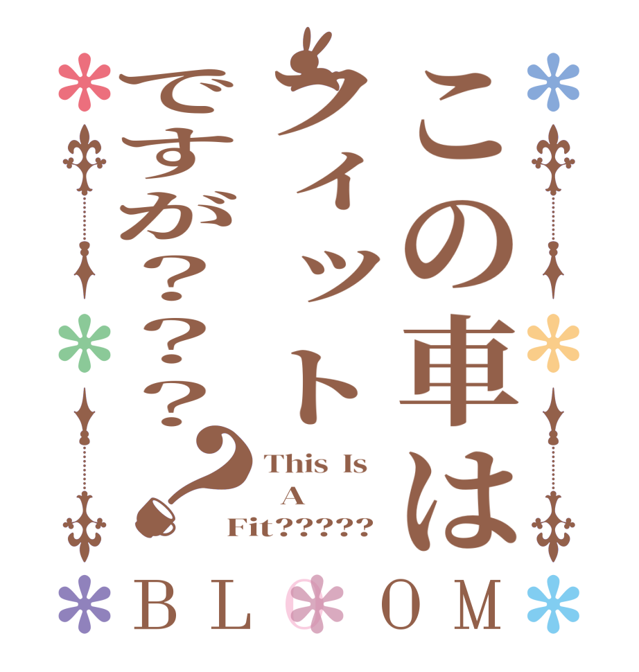 この車はフィットですが？？？？BLOOM This  Is     A Fit?????