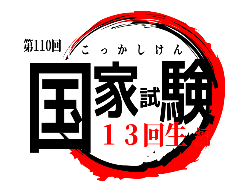 第110回 国家試験 こっかしけん １３回生編