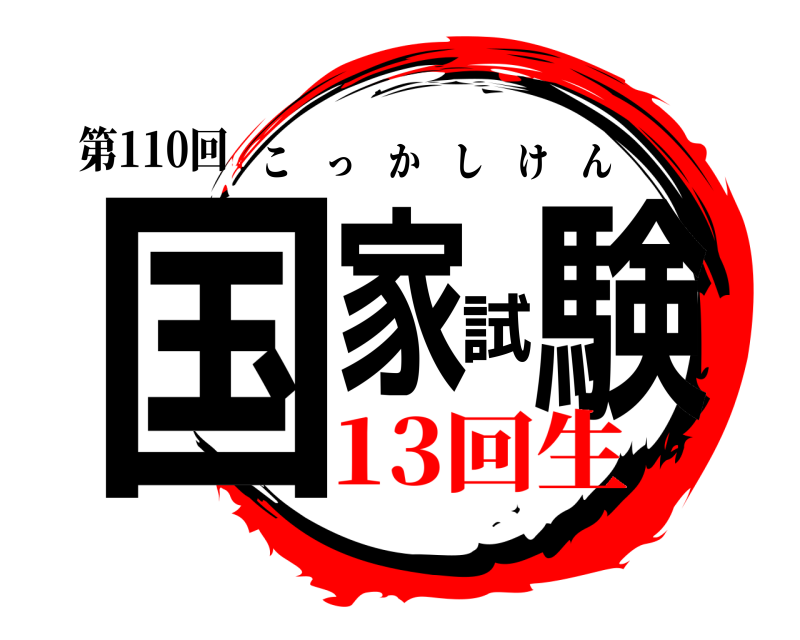 第110回 国家試験 こっかしけん 13回生