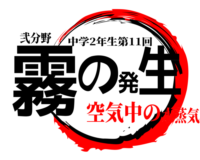 弐分野 霧の発生 中学2年生第11回 空気中の水蒸気