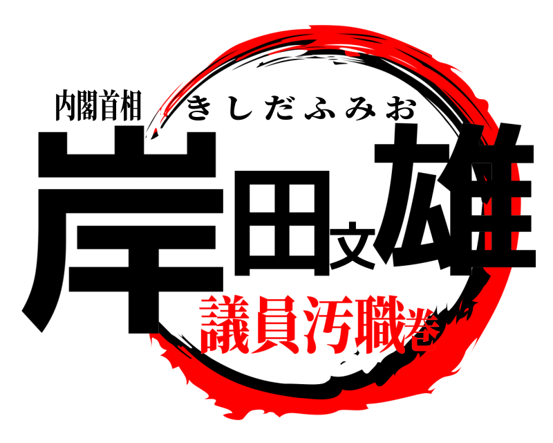 内閣首相 岸田文雄 きしだふみお 議員汚職巻