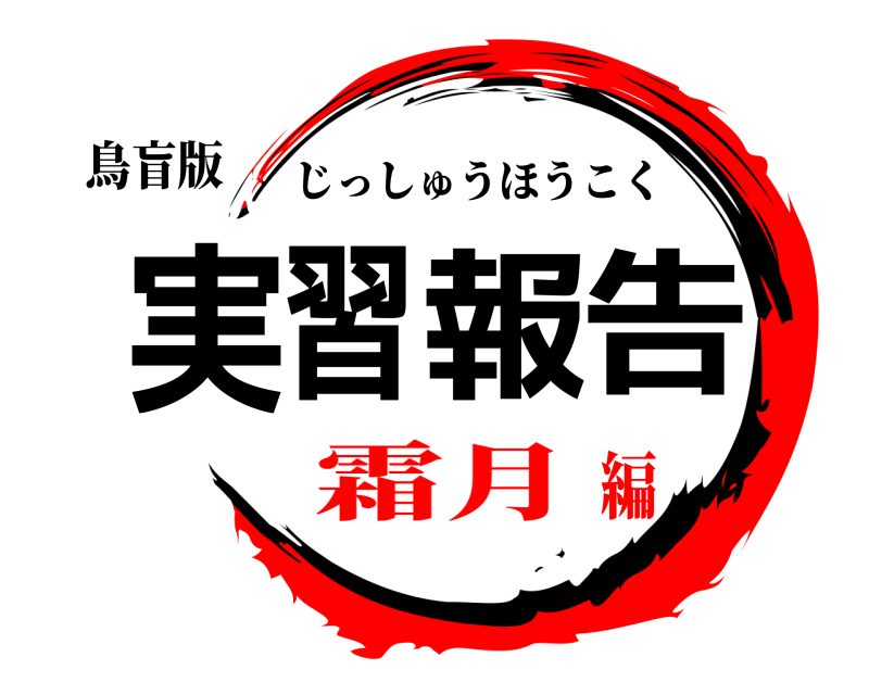 鳥盲版 実習報告 じっしゅうほうこく 霜月編