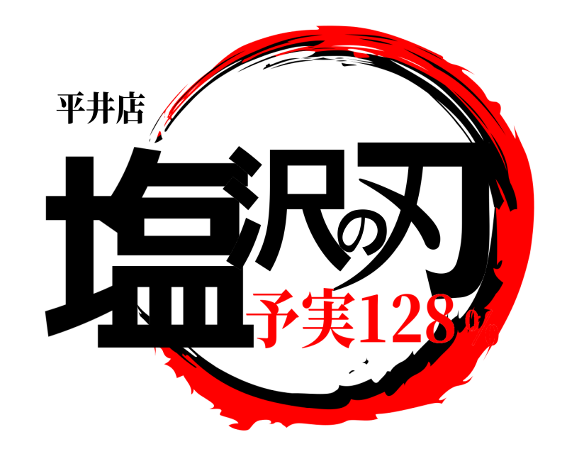 平井店 塩沢の刃  予実128％